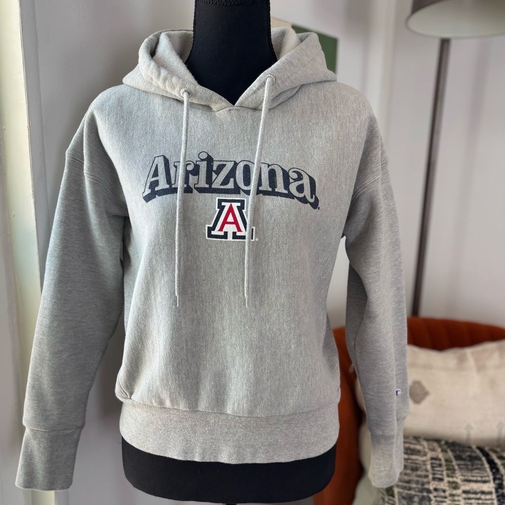 Champion Gray Cropped Hoodie Arizona Wildcats Small